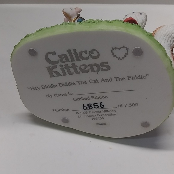 1995 Calico Kittens Hey Diddle Diddle the Cat and the Fiddle Figurine 166456 - Picture 5 of 6